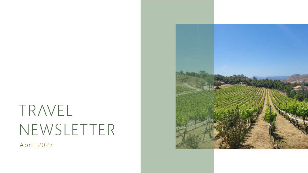 April 2023 Travel Newsletter Cover