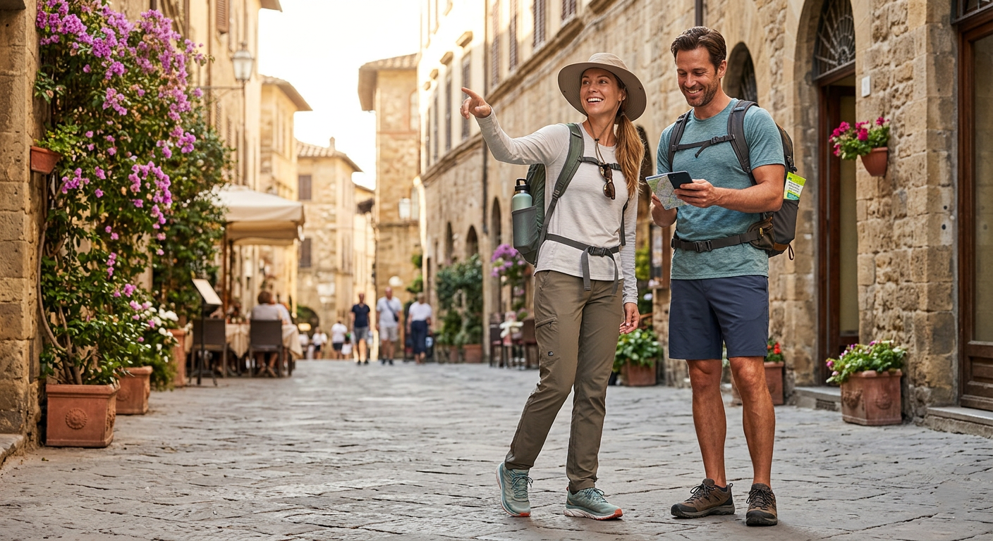 couple on European street AI generated